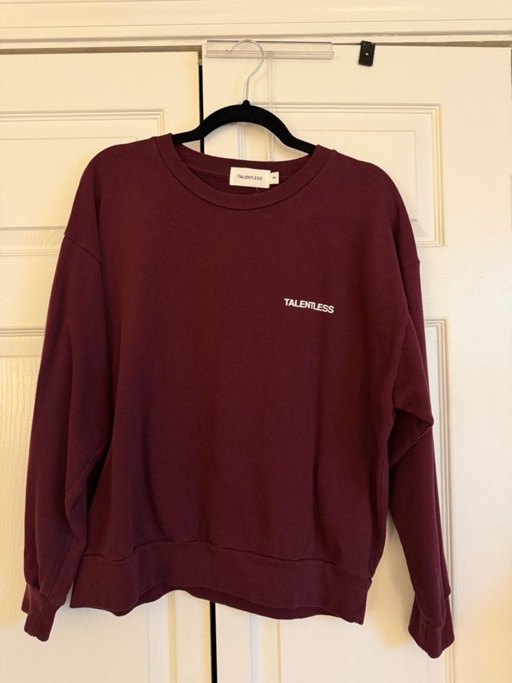 TALENTLESS Maroon Crew Sweatshirt with Chest Logo
